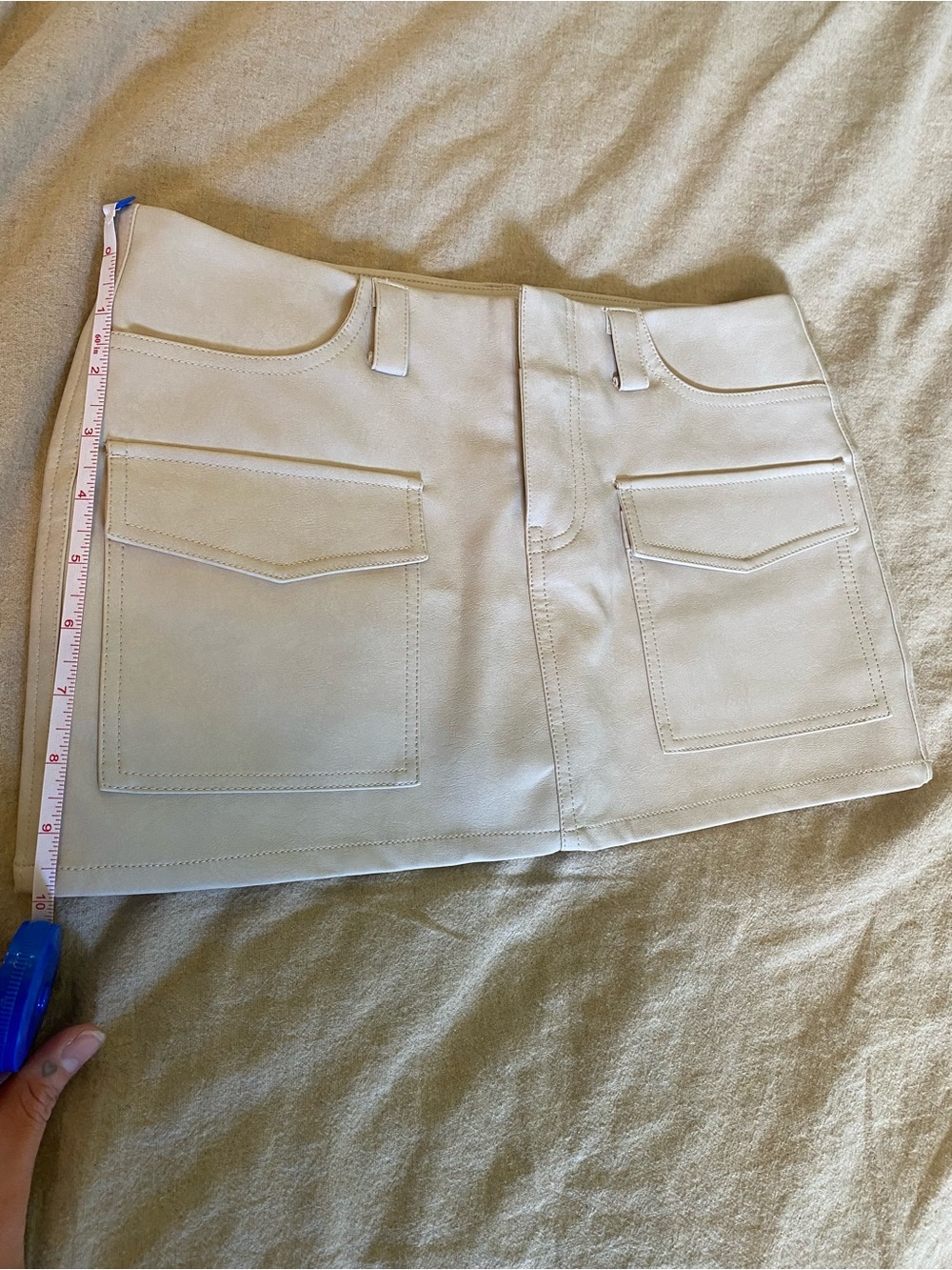 10”. Micro mini faux leather Skirt